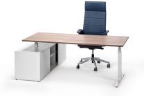 Flex zit/sta bureau met aanbouwkast (wit)