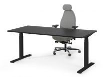 Sitz-Steh-Schreibtisch FLEX mattschwarz (elektrisch verstellbar)